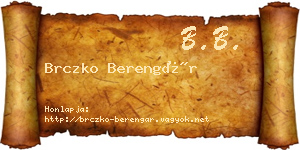 Brczko Berengár névjegykártya
